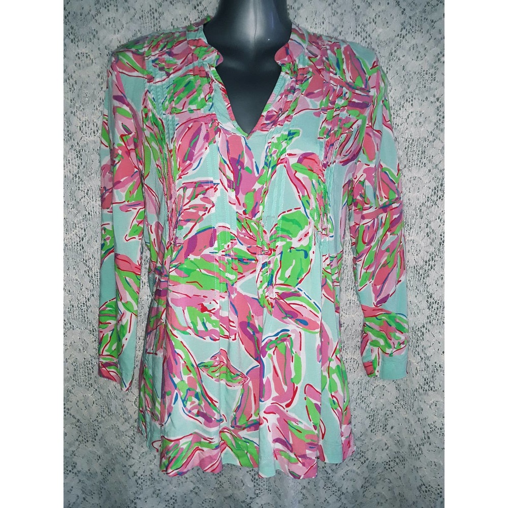 Lilly Pulitzer Sz. XS DOROTHY In The Vias Floral Long Sleeve Top - Picture 8 of 8